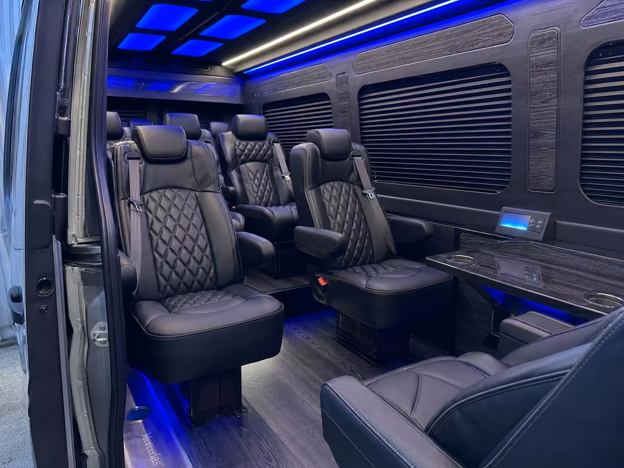 sprinter van rental with driver interior